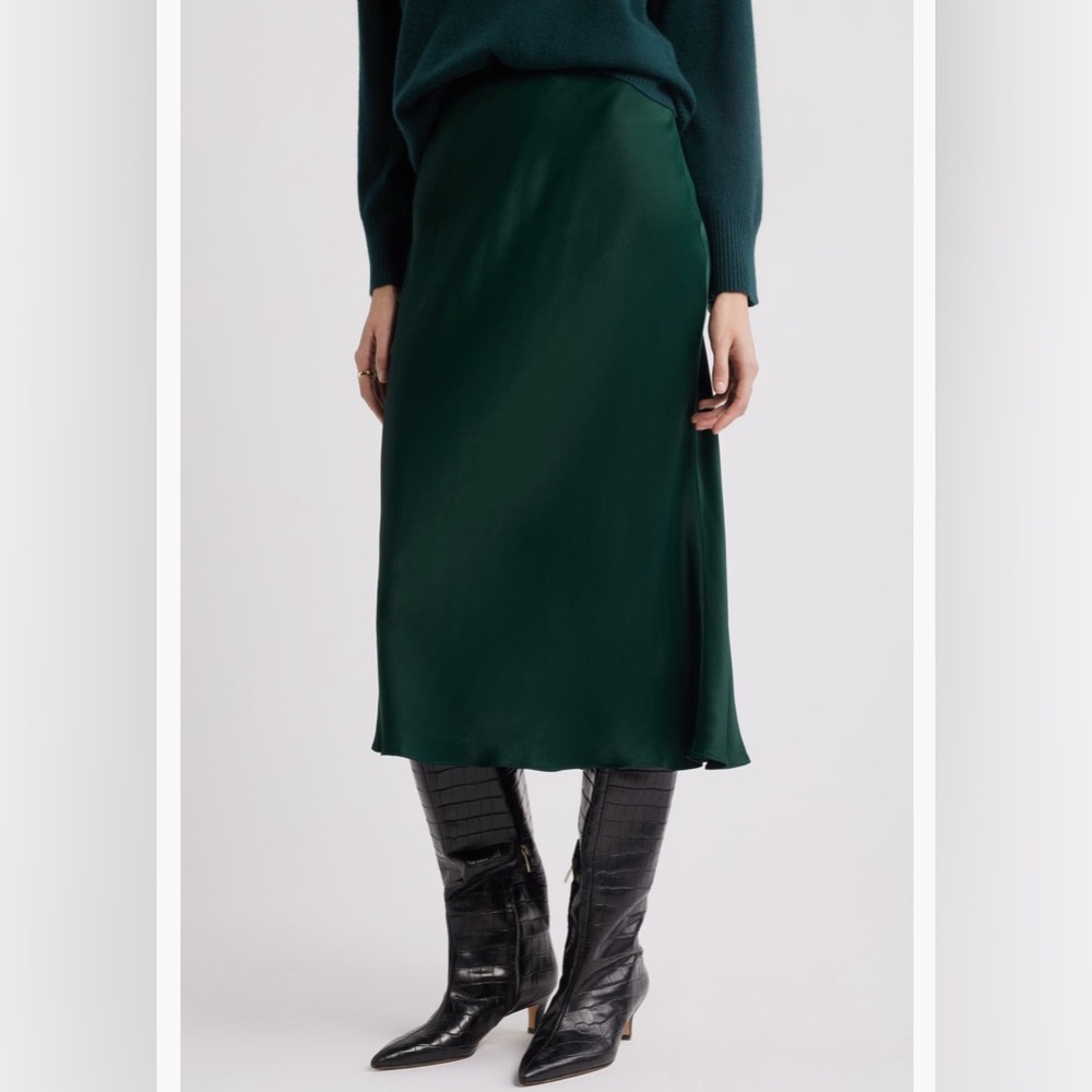 Nordstrom Bias Cut Satin Skirt